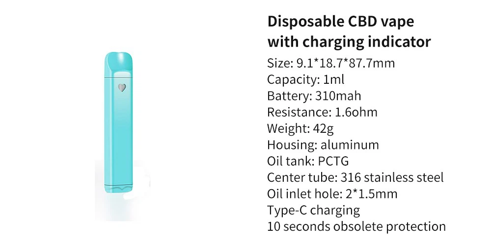 Disposable CBD vape with charging indicator Disposable CBD vape with charging indicator
